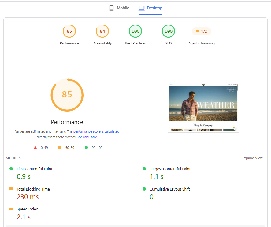 Desktop Speed Test After